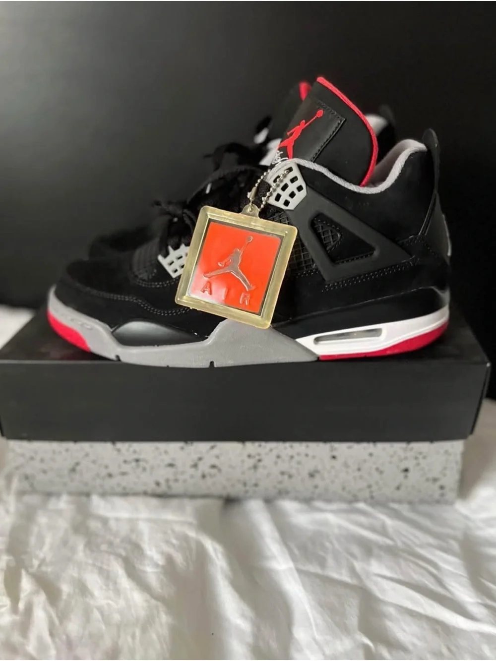 Jordan Kids Sneakers in Black and Red with Gray Accents